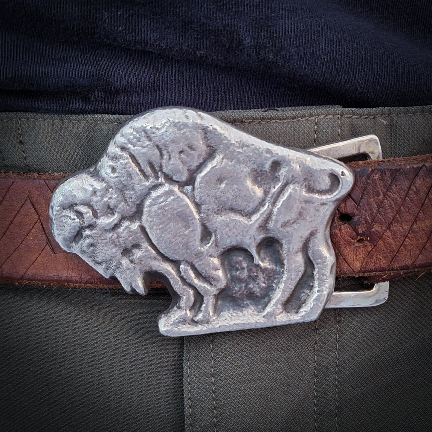 Silver Bison Buckle
