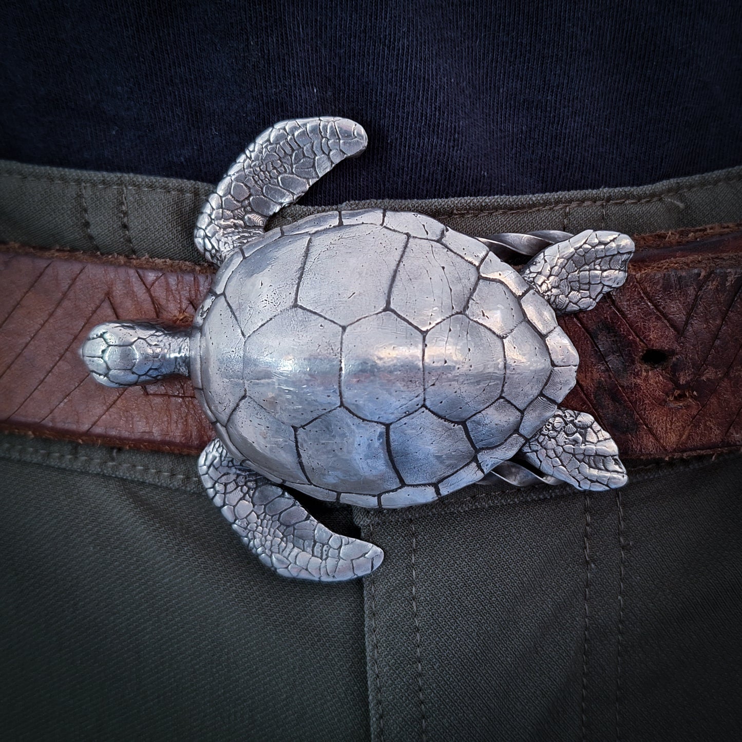 Silver Sea Turtle Buckle