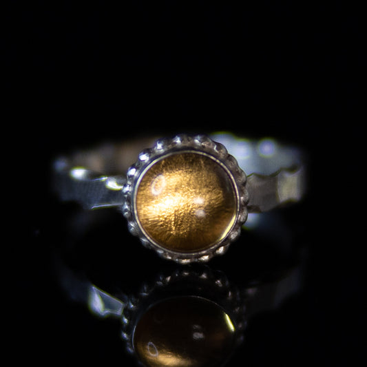 Citrine with Silver Crown Accent Ring