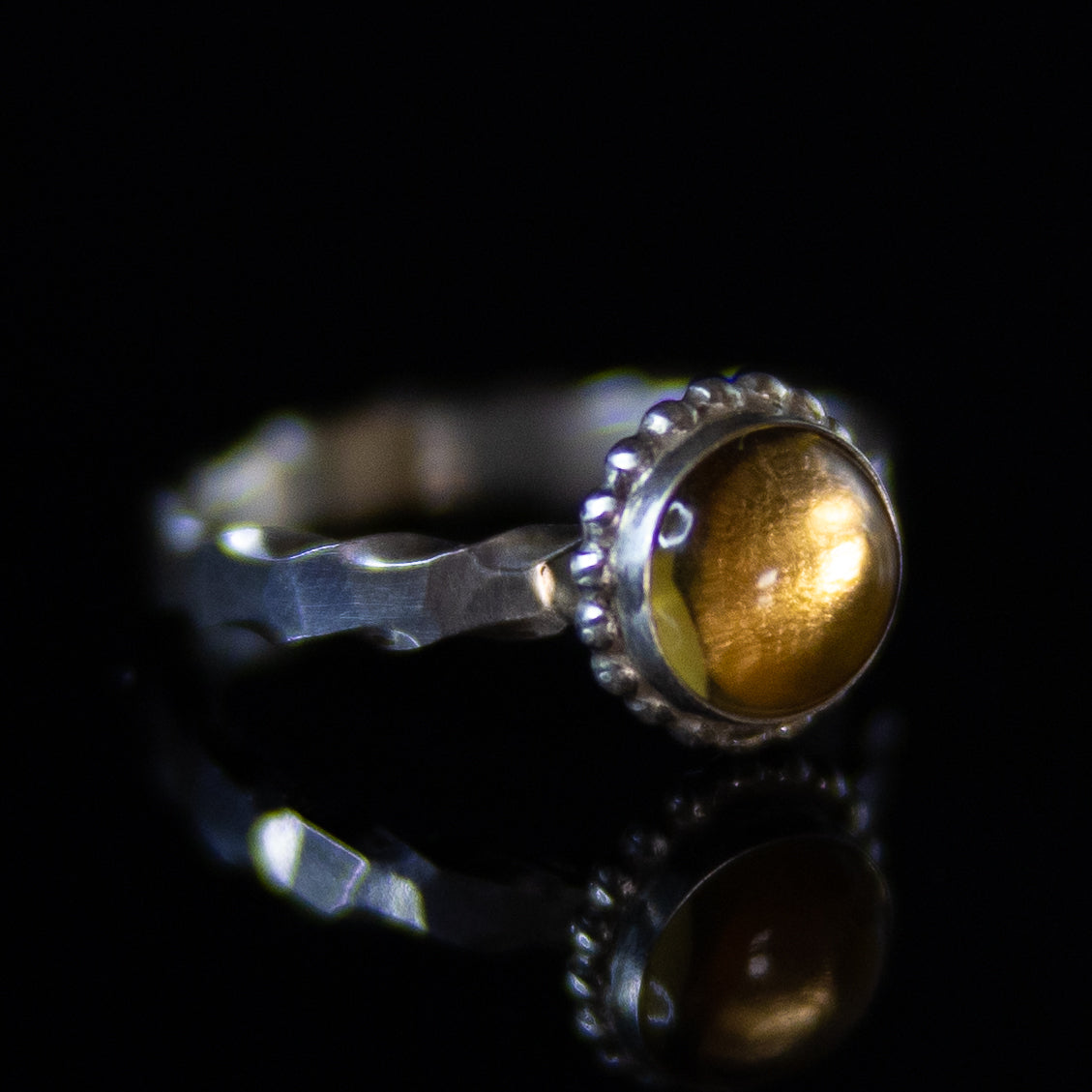 Citrine with Silver Crown Accent Ring